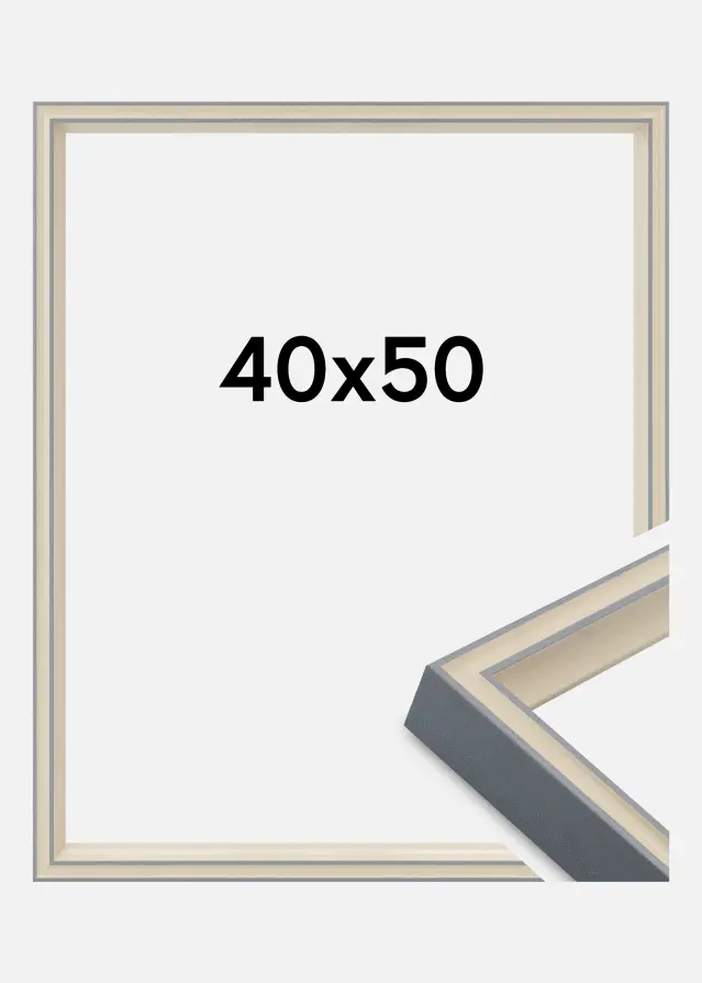 Cornice Riga Vetro acrilico Grigio 40x50 cm