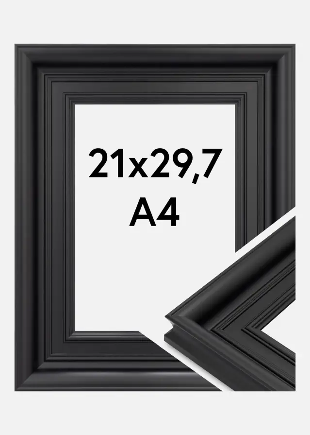 Cornice Scarborough Vetro acrilico Nero 21x29,7 cm (A4)