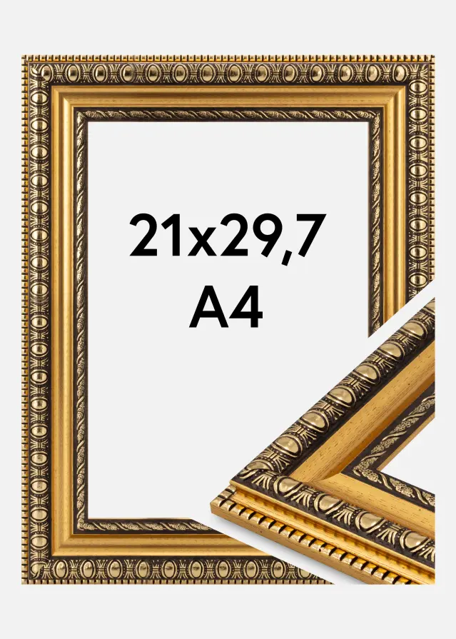 Cornice Ornato Vetro acrilico Gold 21x29.7 cm (A4)