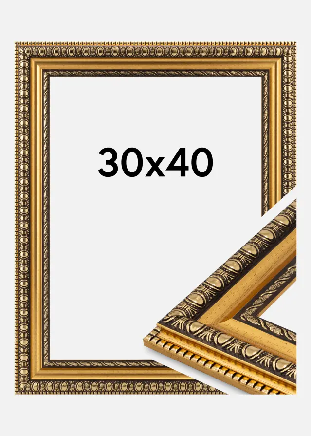 Cornice Ornato Vetro acrilico Oro 30x40 cm