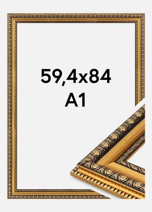 Cornice Ornato Vetro acrilico Oro 59,4x84 cm (A1)