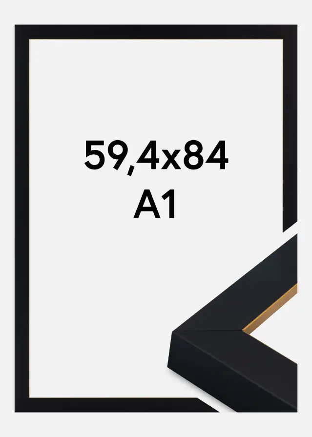 Cornice Sussex Vetro acrilico Nero/Oro 59,4x84,1 cm (A1)