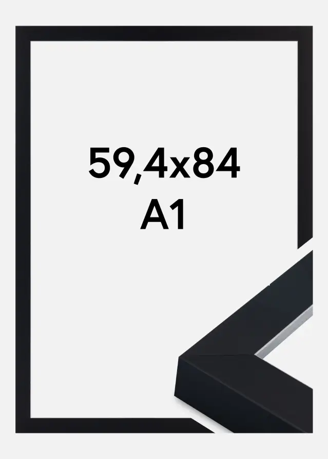 Cornice Sussex Vetro acrilico Nero/Argento 59,4x84,1 cm (A1)