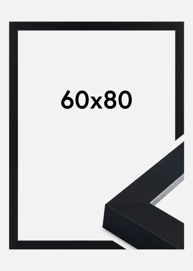 Cornice Sussex Vetro acrilico Nero/Argento 60x80 cm