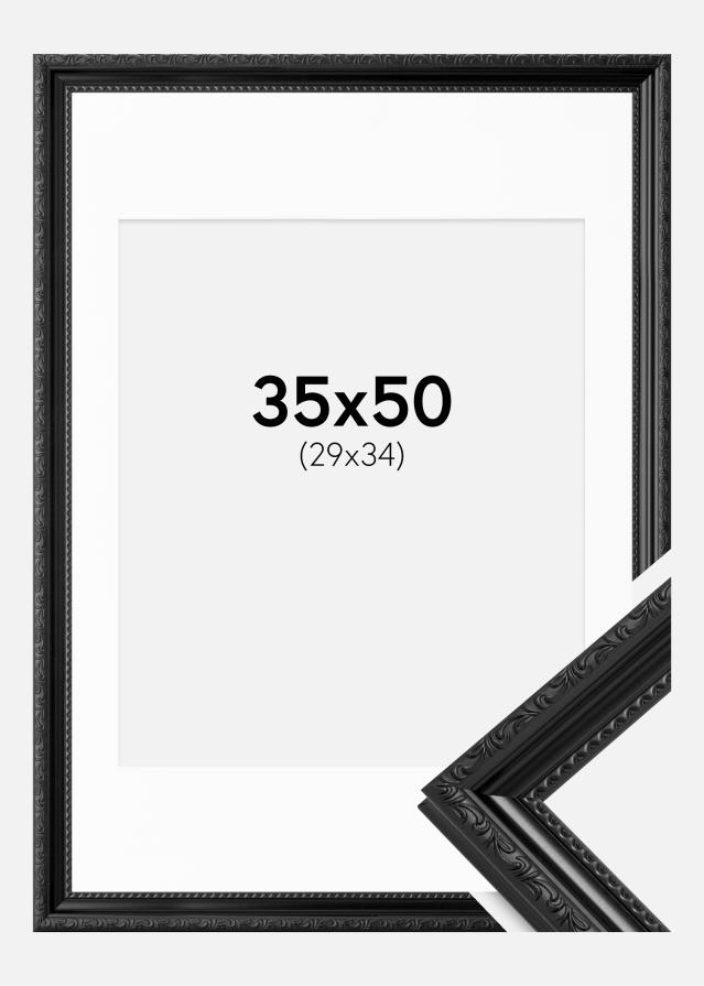 Cornice Abisko Nero 35x50 cm - Passe-partout Bianco 30x35 cm