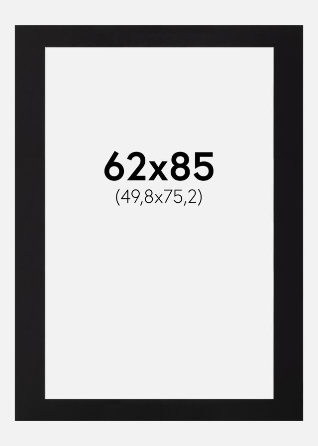 Passe-partout Nero Standard (Bordo interno bianco) 62x85 cm (49,8x75,2)