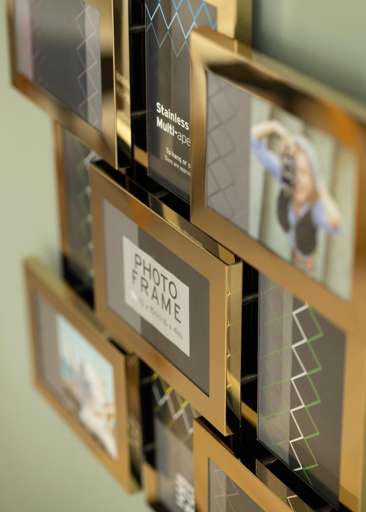 Stainless Steel Cornici multiple Oro - 9 Immagini