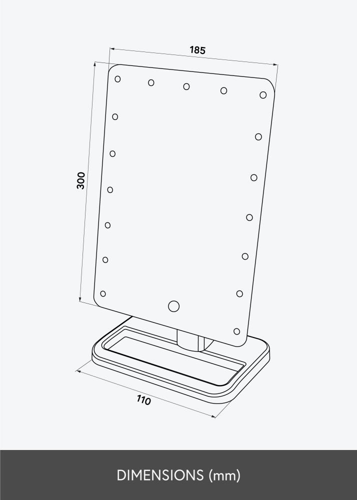 KAILA Specchio per trucco Foot Bianco 18x30 cm