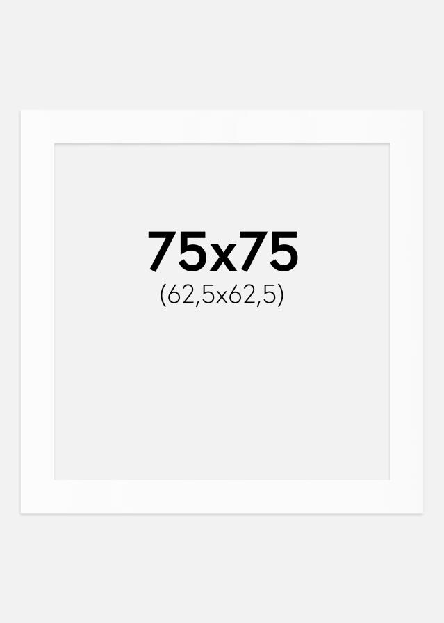 Passe-partout Bianco Standard (Bordo interno bianco) 75x75 cm (62,5x62,5)