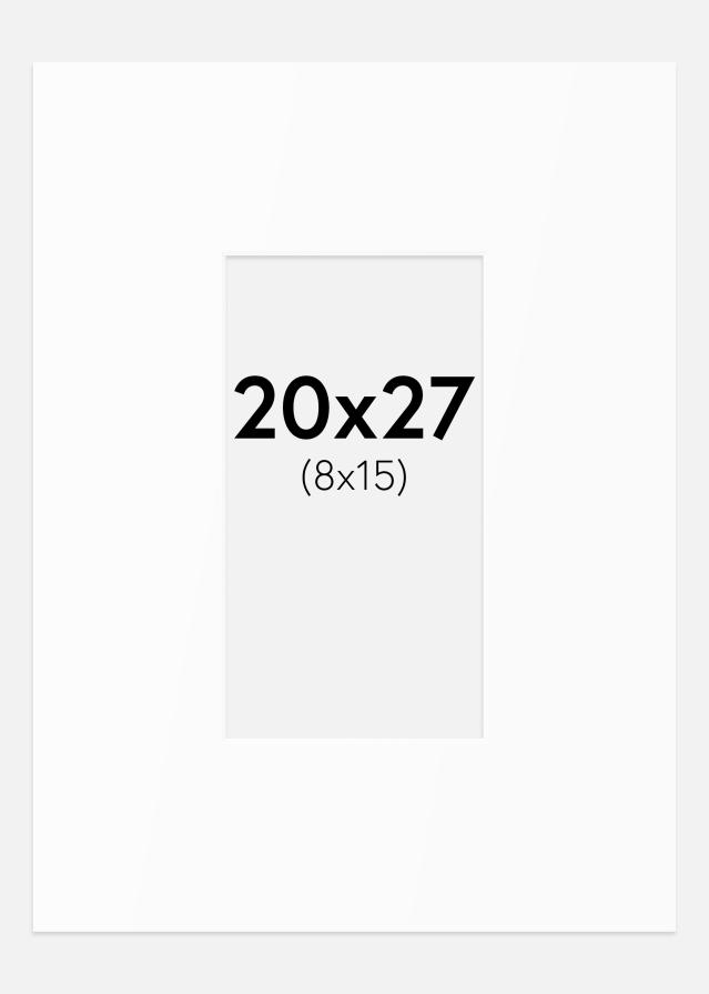 Passe-partout Bianco Standard (Bordo interno bianco) 20x27 cm (8x15)