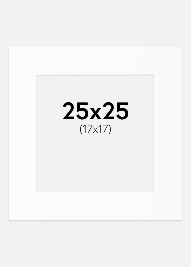 Passe-partout Bianco Standard (Bordo interno bianco) 25x25 cm (17x17)
