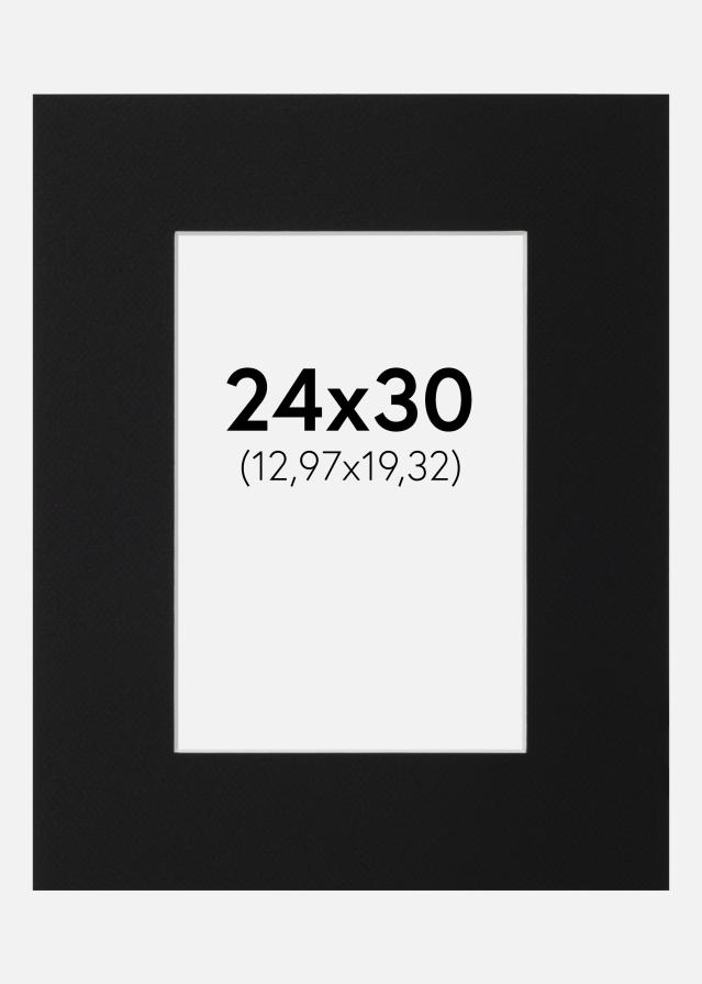 Passe-partout Nero Standard (Bordo interno bianco) 24x30 cm (12,97x19,32)