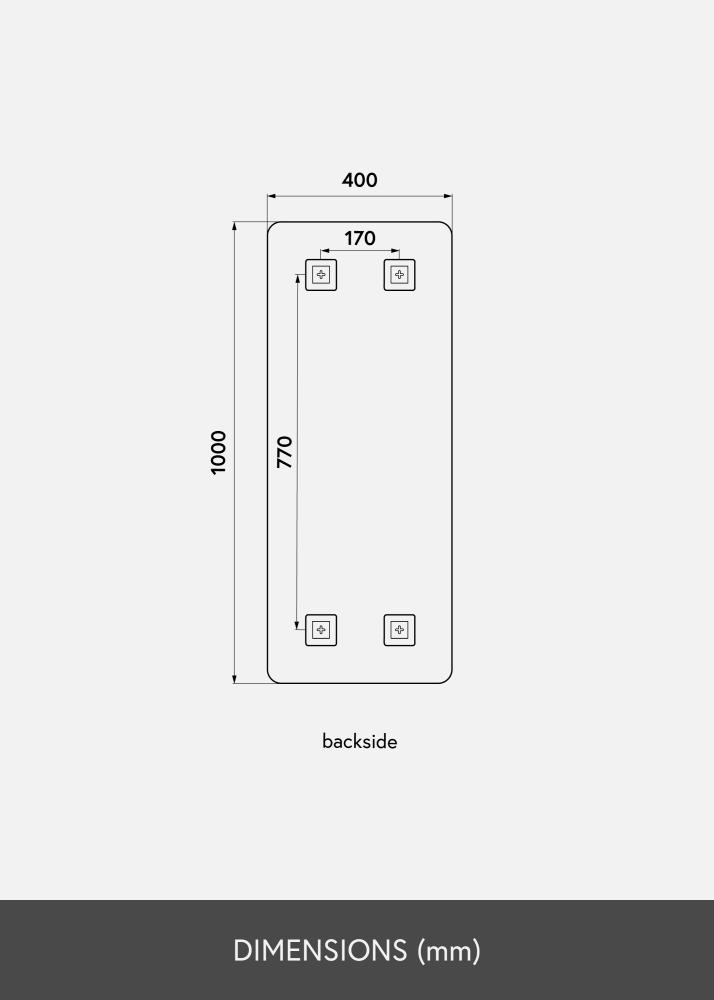 KAILA Specchio Rectangle 40x100 cm