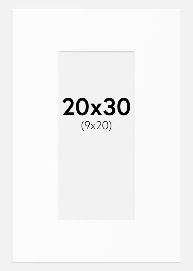 Passe-partout Bianco Standard (Bordo interno bianco) 20x30 cm (9x20)