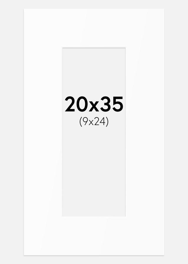 Passe-partout Bianco Standard (Bordo interno bianco) 20x35 cm (9x24)