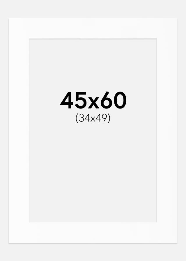 Passe-partout Bianco Standard (Bordo interno bianco) 45x60 cm (34x49)