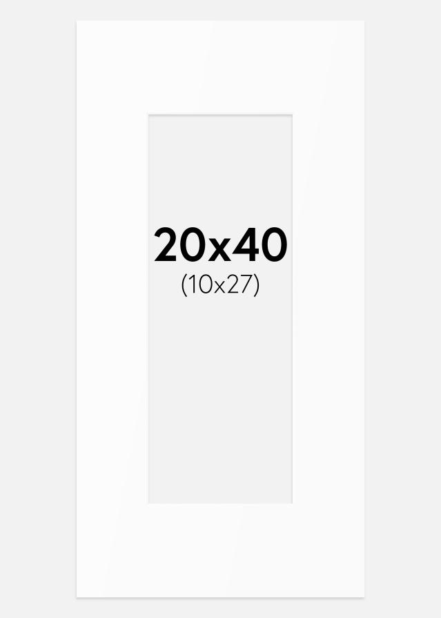 Passe-partout Bianco Standard (Bordo interno bianco) 20x40 cm (10x27)