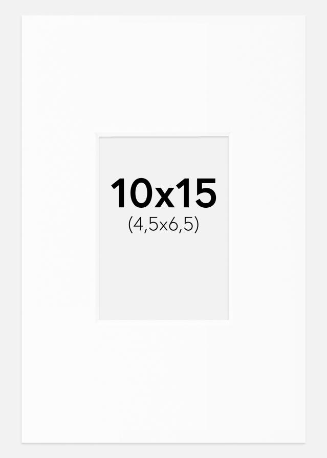 Passe-partout Bianco Standard (Bordo interno bianco) 10x15 cm (4,5x6,5)