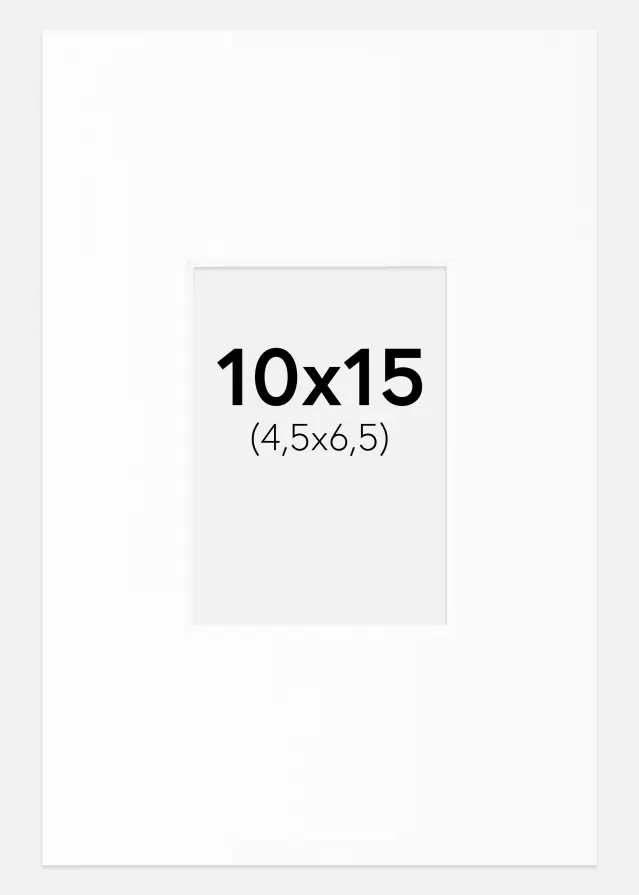 Passe-partout Bianco Standard (Bordo interno bianco) 10x15 cm (4,5x6,5)