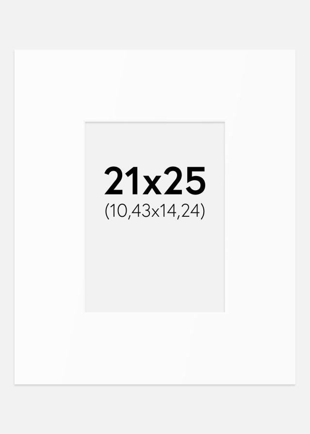 Passe-partout Bianco Standard (Bordo interno bianco) 21x25 cm (10,43x14,24)