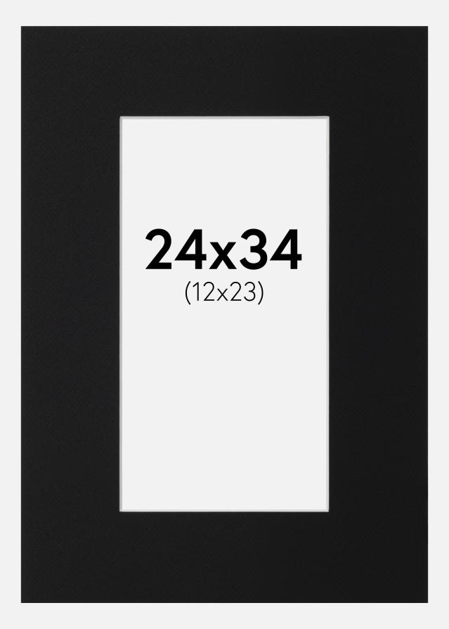 Passe-partout Nero Standard (Bordo interno bianco) 24x34 cm (12x23)