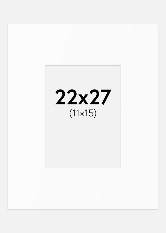 Passe-partout Bianco Standard (Bordo interno bianco) 22x27 cm (11x15)