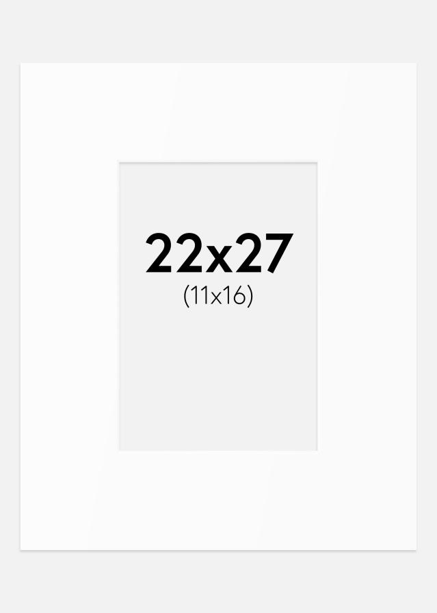 Passe-partout Bianco Standard (Bordo interno bianco) 22x27 cm (11x16)