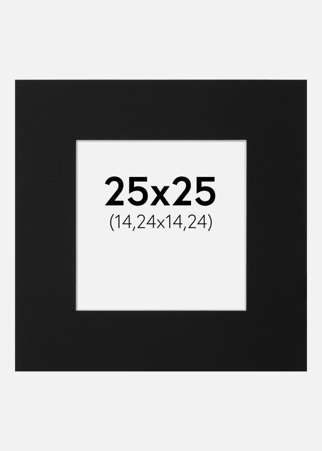 Passe-partout Nero Standard (Bordo interno bianco) 25x25 cm (14,24x14,24)