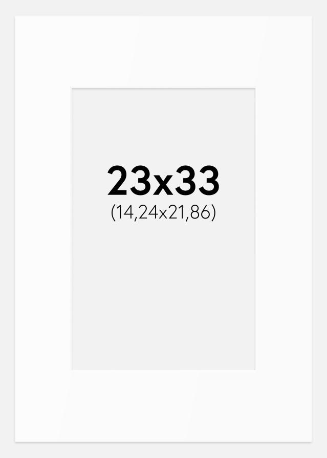 Passe-partout Bianco Standard (Bordo interno bianco) 23x33 cm (14,24x21,86)