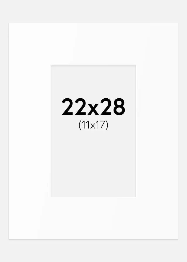 Passe-partout Bianco Standard (Bordo interno bianco) 22x28 cm (11x17)