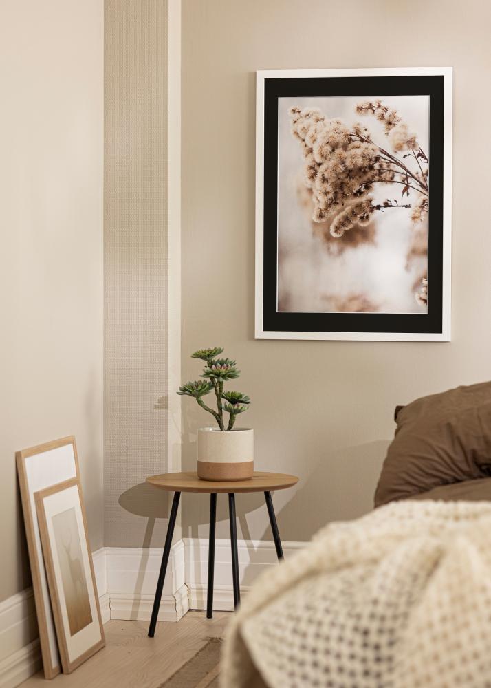 Cornice White Wood 50x100 cm - Passe-partout Nero 30x80 cm