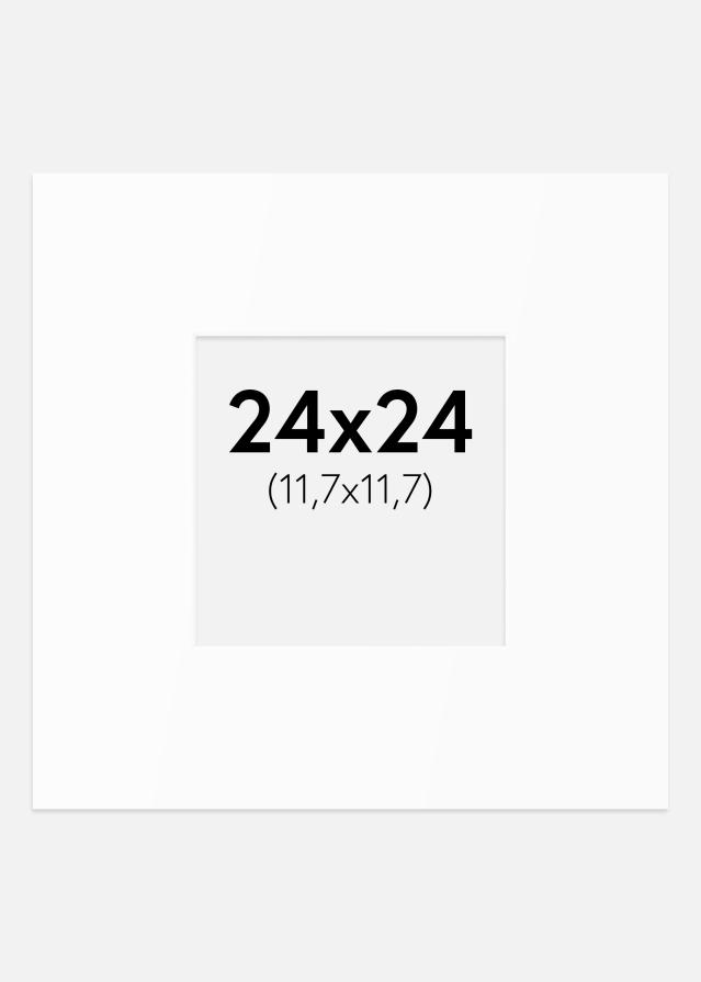 Passe-partout Bianco Standard (Bordo interno bianco) 24x24 cm (11,7x11,7)