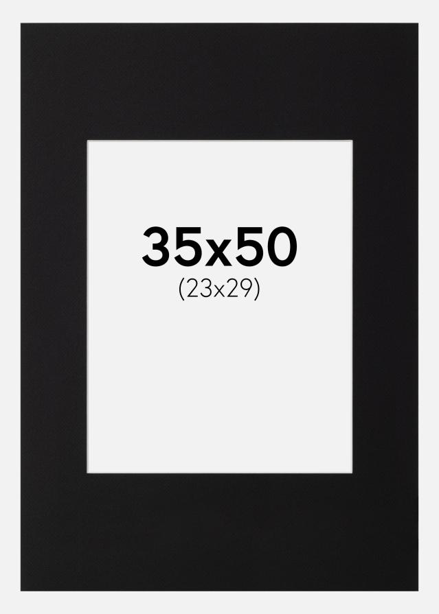 Passe-partout Nero Standard (Bordo interno bianco) 35x50 cm (23x29)