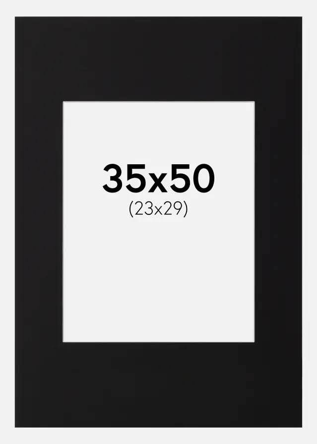 Passe-partout Nero Standard (Bordo interno bianco) 35x50 cm (23x29)