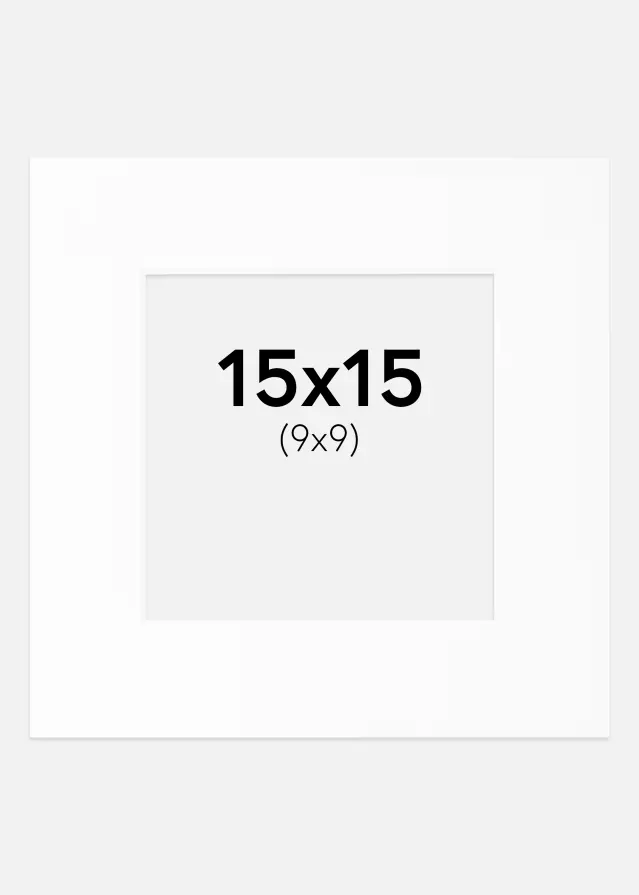 Passe-partout Bianco Standard (Bordo interno bianco) 15x15 cm (9x9)