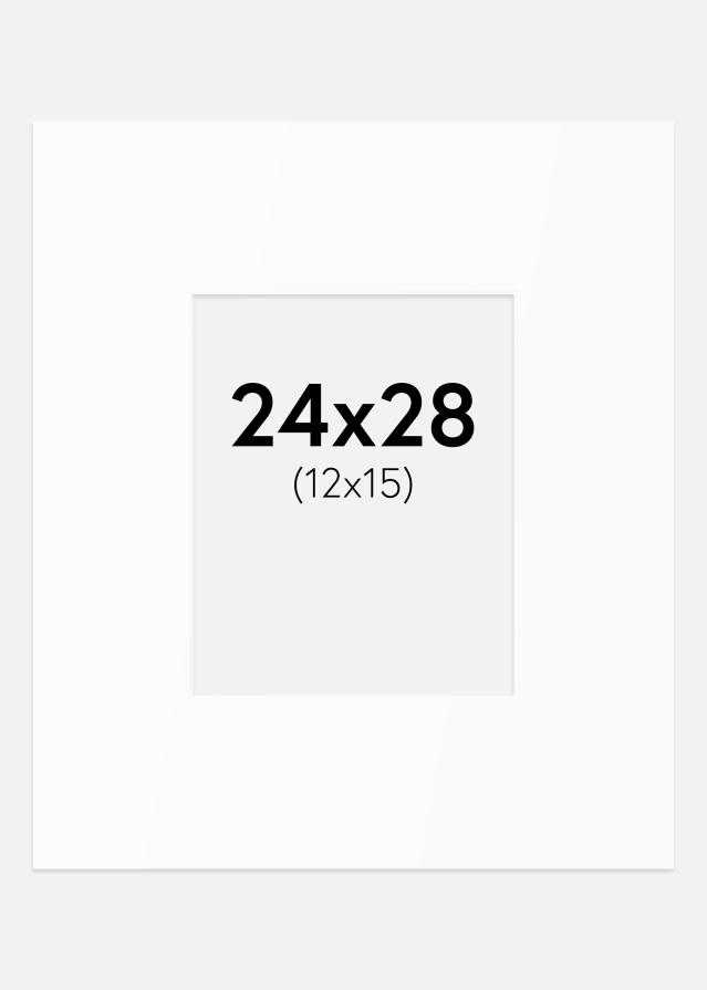 Passe-partout Bianco Standard (Bordo interno bianco) 24x28 cm (12x15)