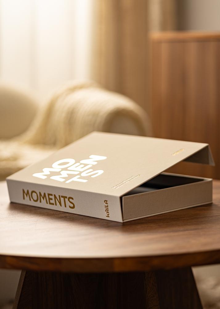 KAILA MOMENTS Crema - Coffee Table Photo Album (60 Pagine nere / 30 fogli)