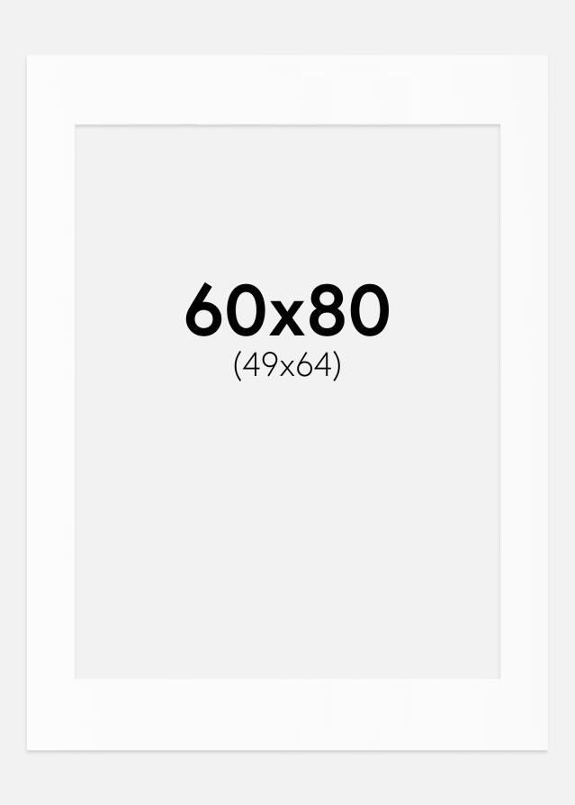 Passe-partout Bianco Standard (Bordo interno bianco) 60x80 cm (49x64)