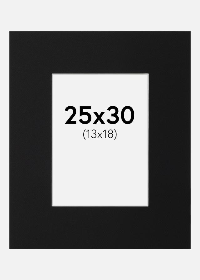 Passe-partout Nero Standard (Bordo interno bianco) 25x30 cm (13x18)