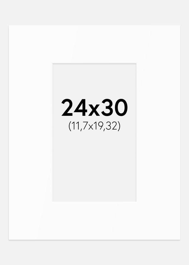 Passe-partout Bianco Standard (Bordo interno bianco) 24x30 cm (11,7x19,32)