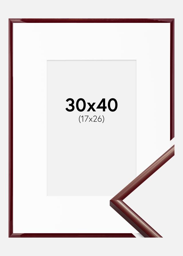 Cornice New Lifestyle Rosso scuro 30x40 cm - Passe-partout Bianco 18x27 cm