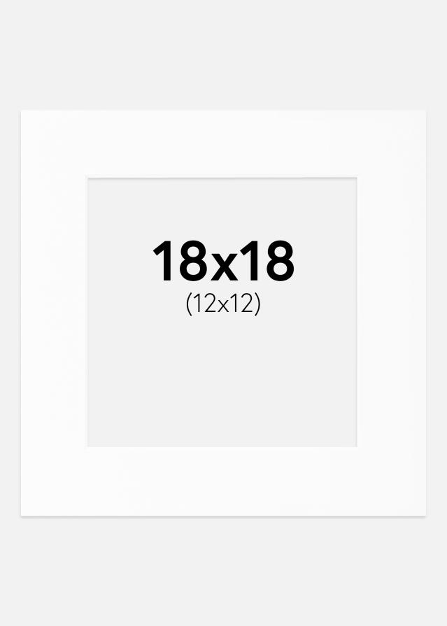 Passe-partout Bianco Standard (Bordo interno bianco) 18x18 cm (12x12)