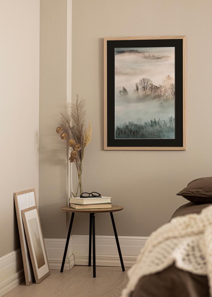 Cornice Oak Wood 45x60 cm - Passe-partout Nero 32x45 cm