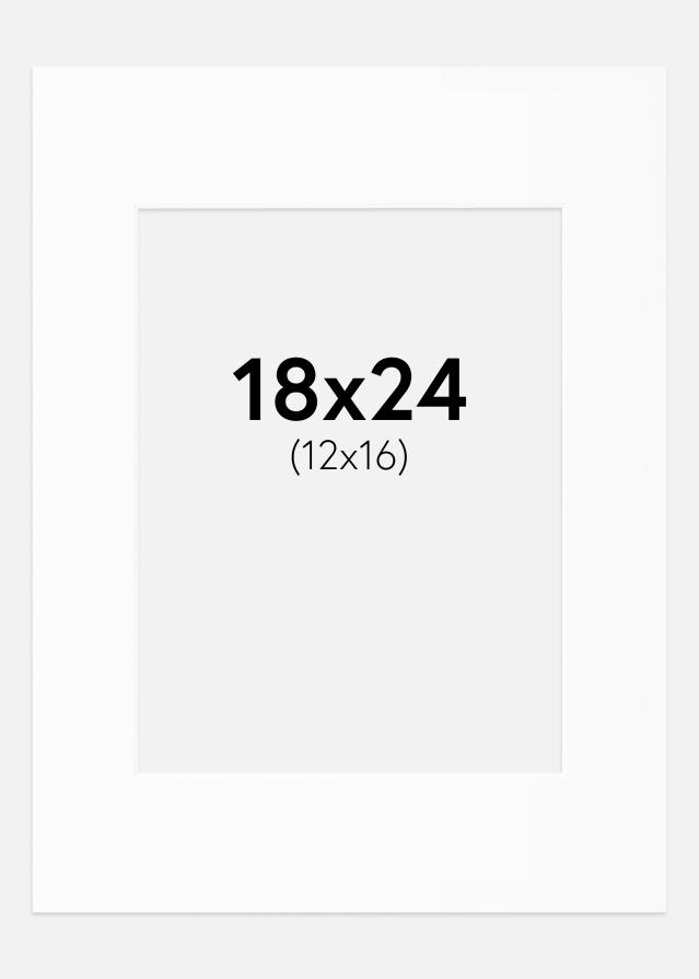 Passe-partout Bianco Standard (Bordo interno bianco) 18x24 cm (12x16)