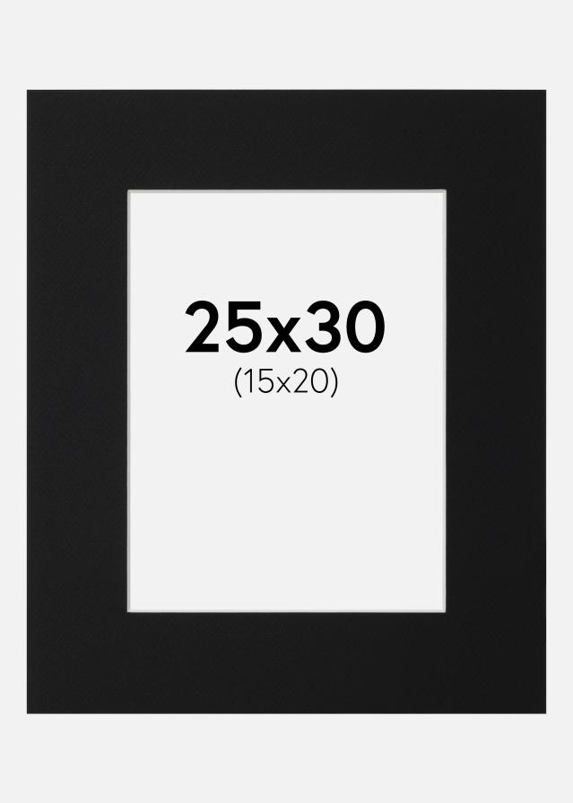 Passe-partout Nero Standard (Bordo interno bianco) 25x30 cm (15x20)