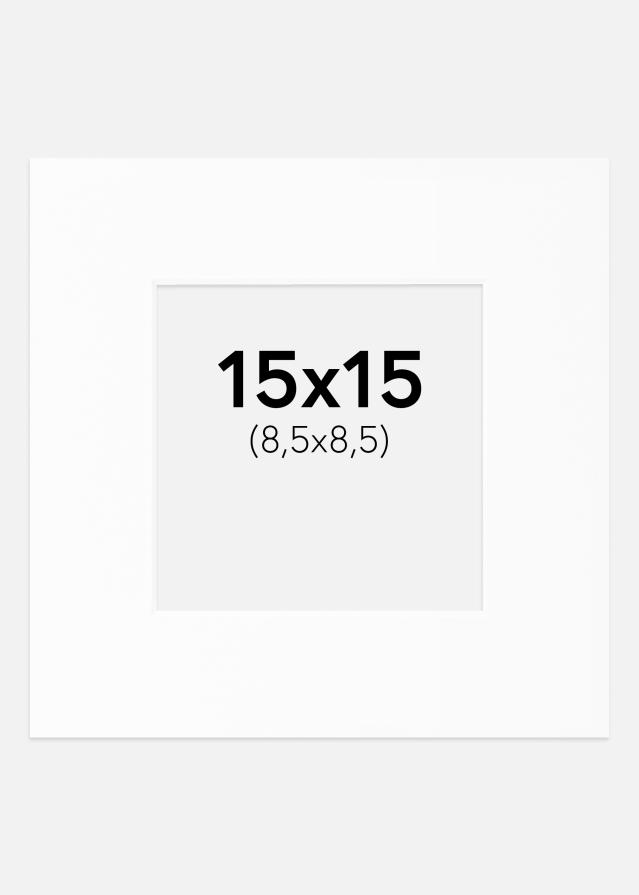 Passe-partout Bianco Standard (Bordo interno bianco) 15x15 cm (8,5x8,5)