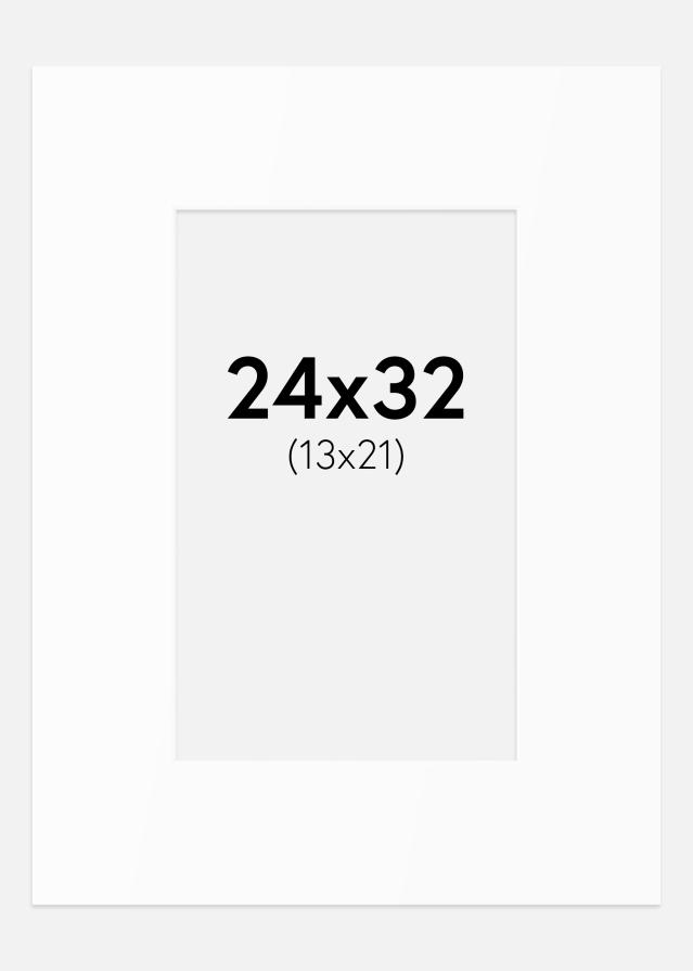 Passe-partout Bianco Standard (Bordo interno bianco) 24x32 cm (13x21)