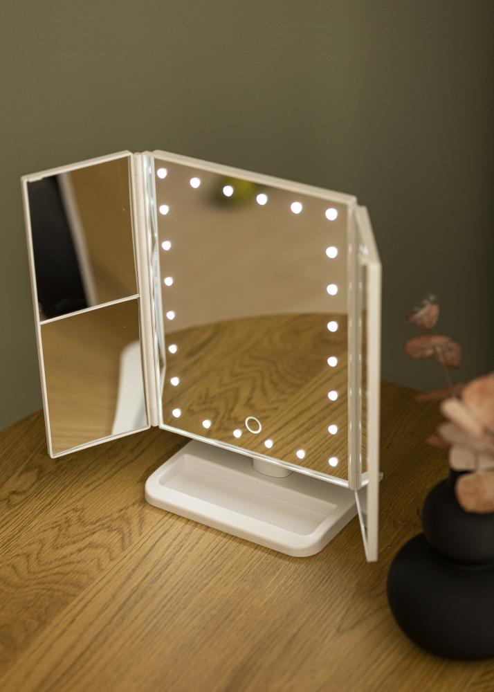 KAILA Specchio per trucco Tri-Fold Magnifying Bianco 20x30 cm