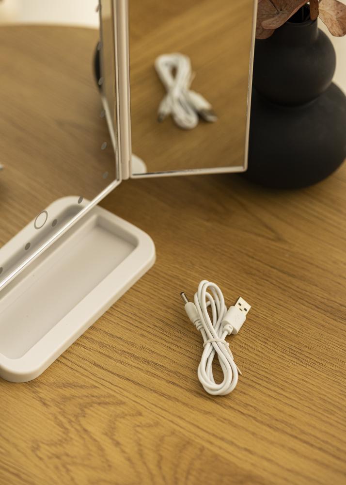 KAILA Specchio per trucco Tri-Fold Magnifying Bianco 20x30 cm