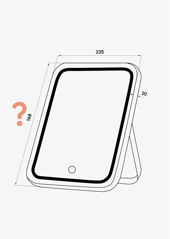 KAILA Specchio per trucco Travel LED Ricaricabile Bianco 17x23 cm